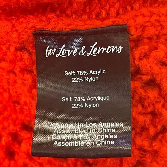 For Love & Lemons Francois Pointelle Puff Sleeve Sweater - Picture 9 of 11